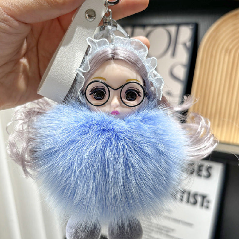 Real Fox Fur Doll Keychain