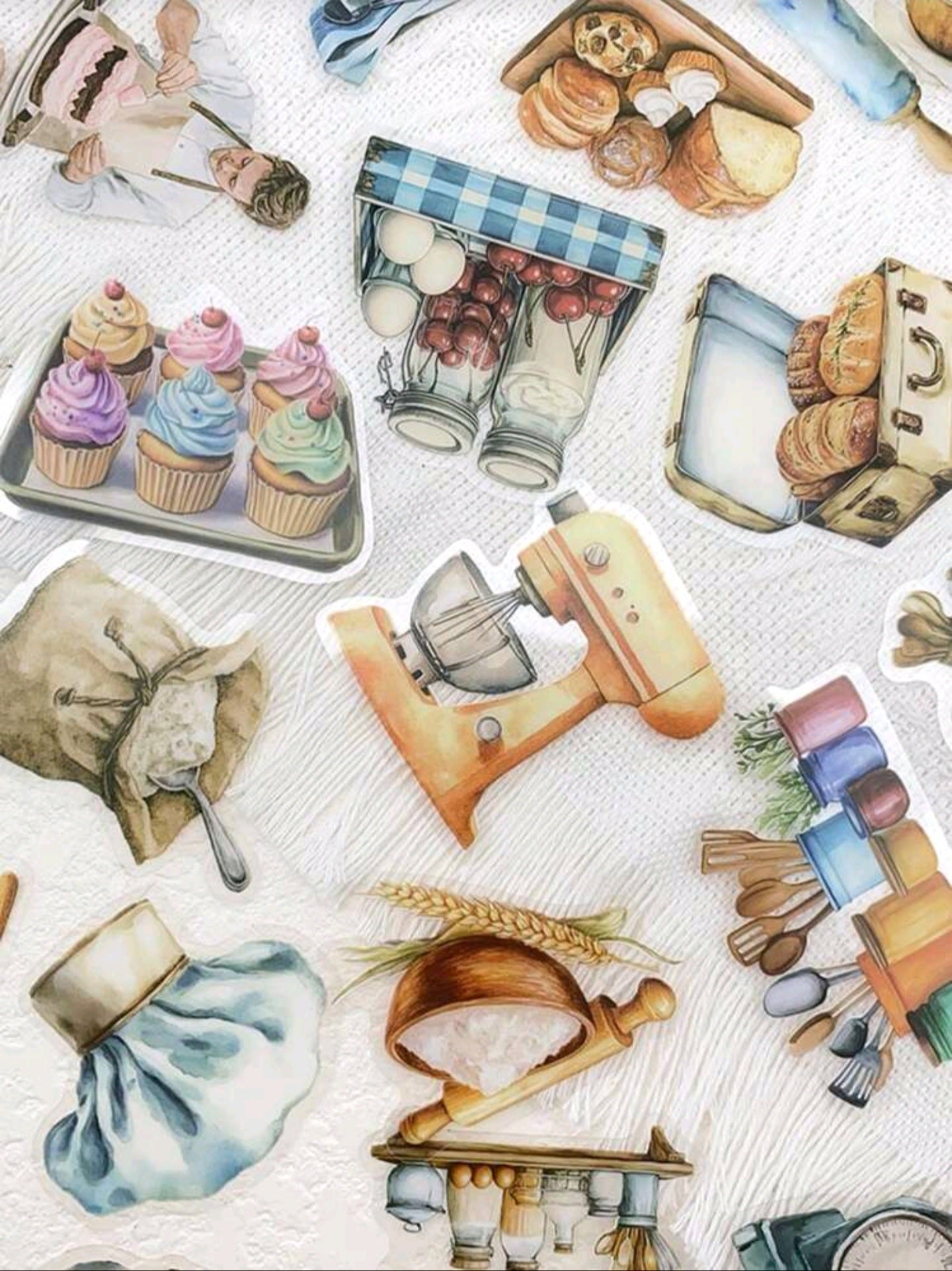 50pcs Vintage Baking Stickers