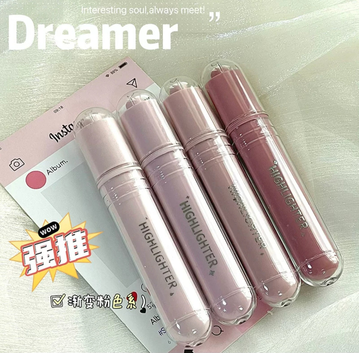 Soft pastel highlighters