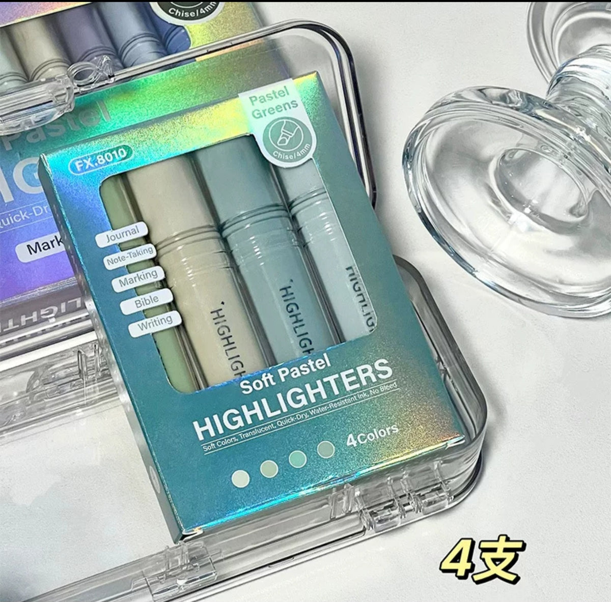 Soft pastel highlighters