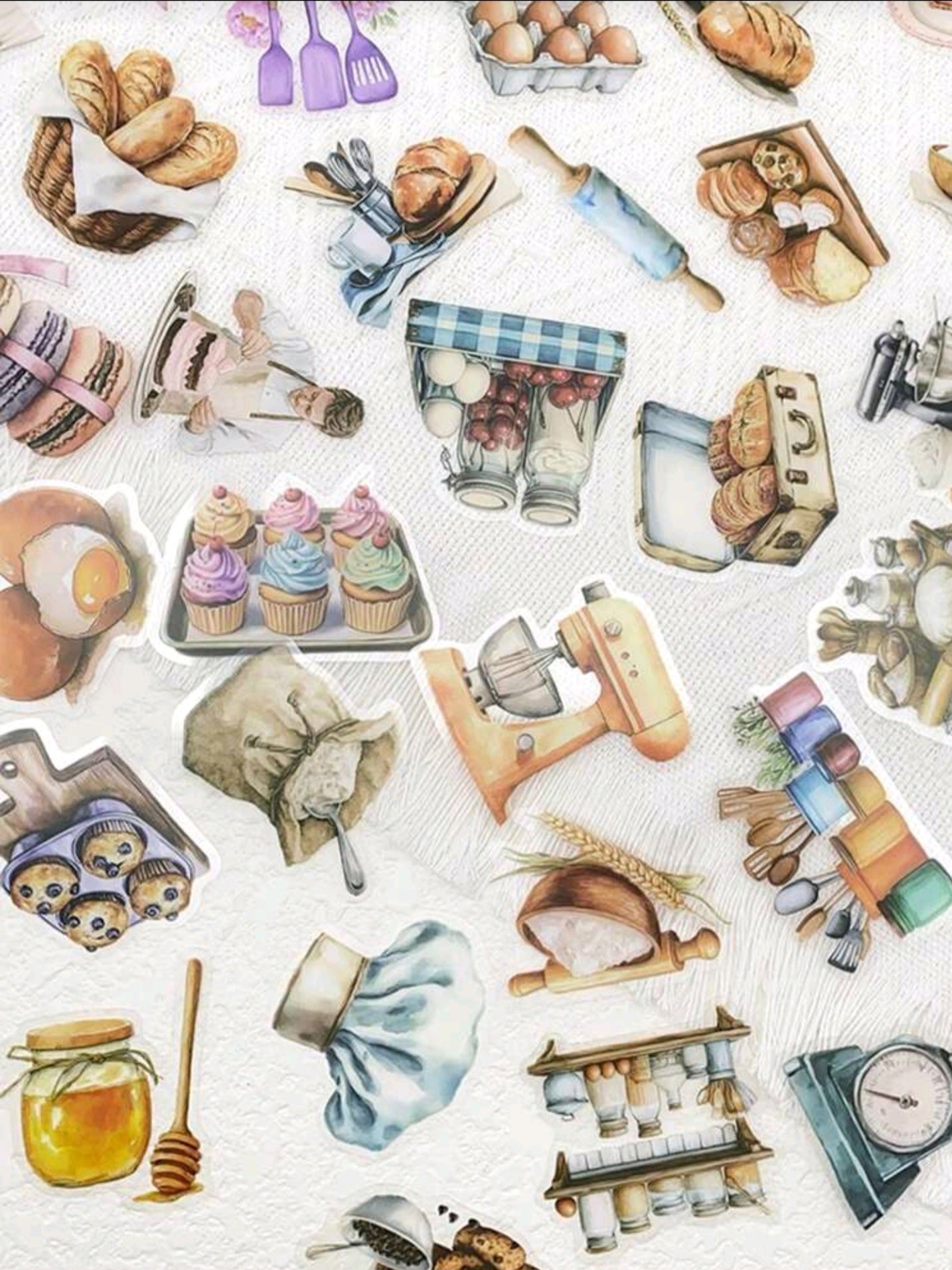 50pcs Vintage Baking Stickers