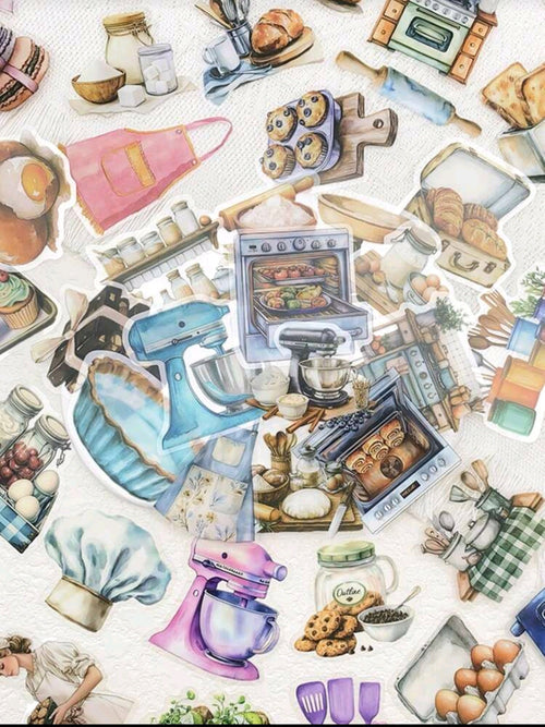 50pcs Vintage Baking Stickers