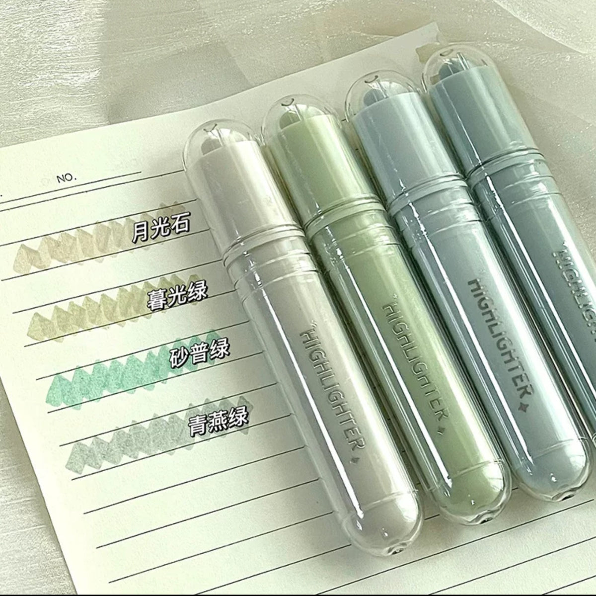 Soft pastel highlighters